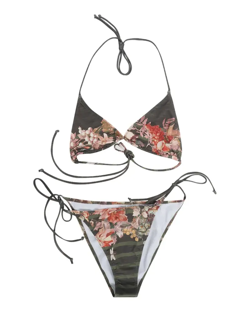 Jean Paul Gaultier floral-print bikini - Grün Grün