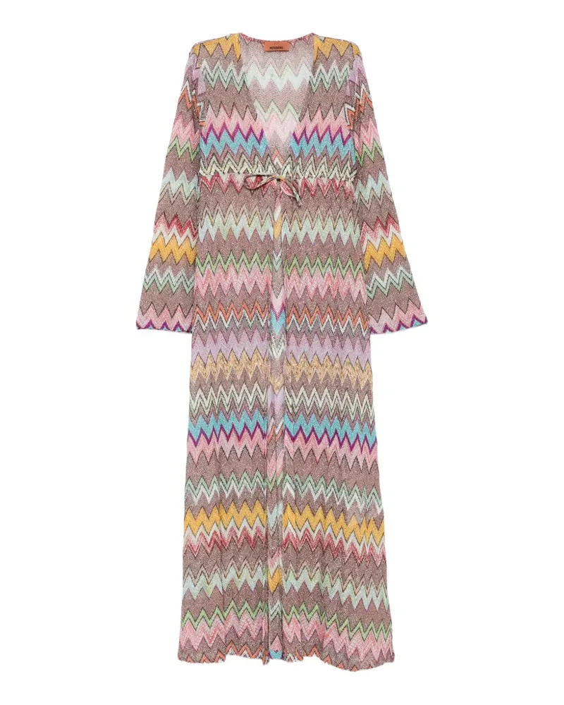 Missoni zigzag-pattern V-neck cover-up - Braun Braun