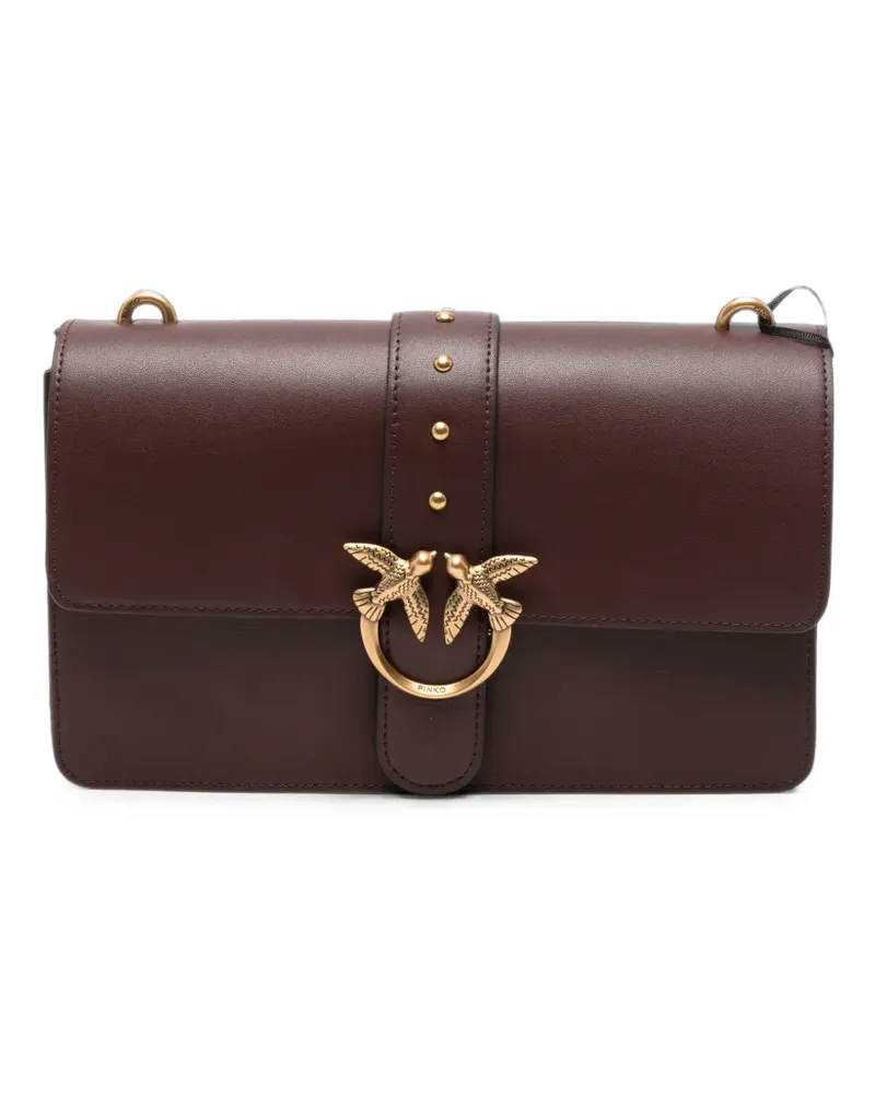 Pinko Kleine Love One Classic Schultertasche - Braun Braun