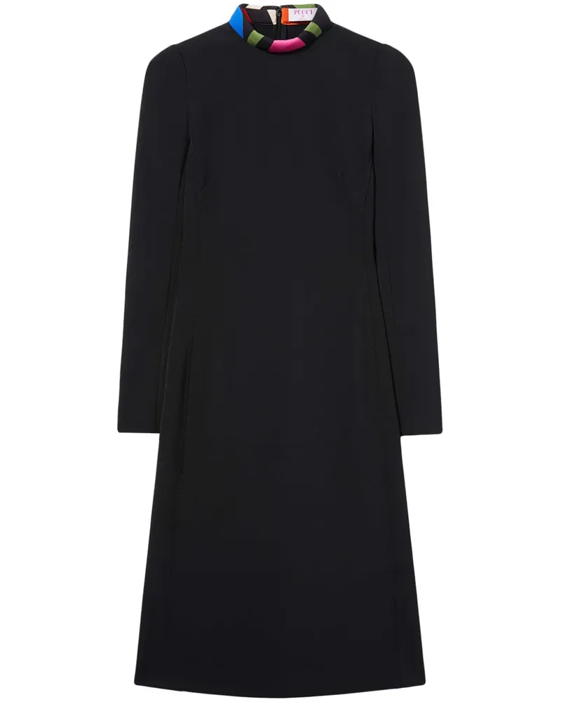 Emilio Pucci Midikleid mit Borten - Schwarz Schwarz