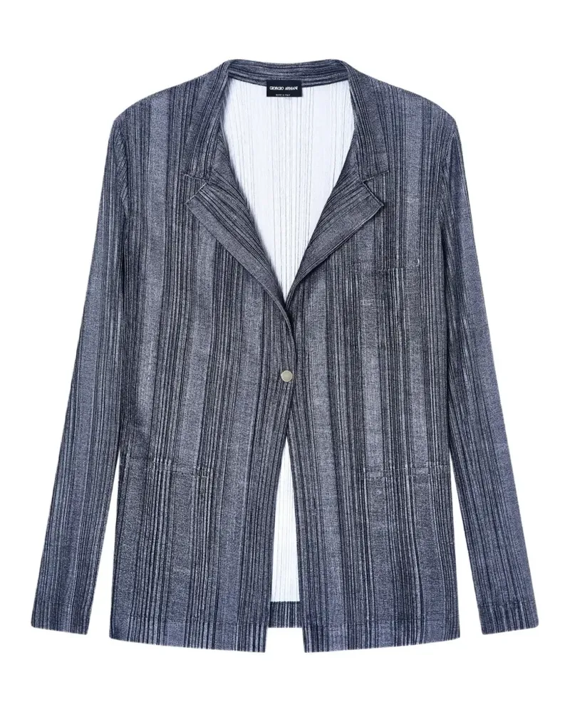 Giorgio Armani Asv plissé-effect single-breasted jacket - Blau Blau