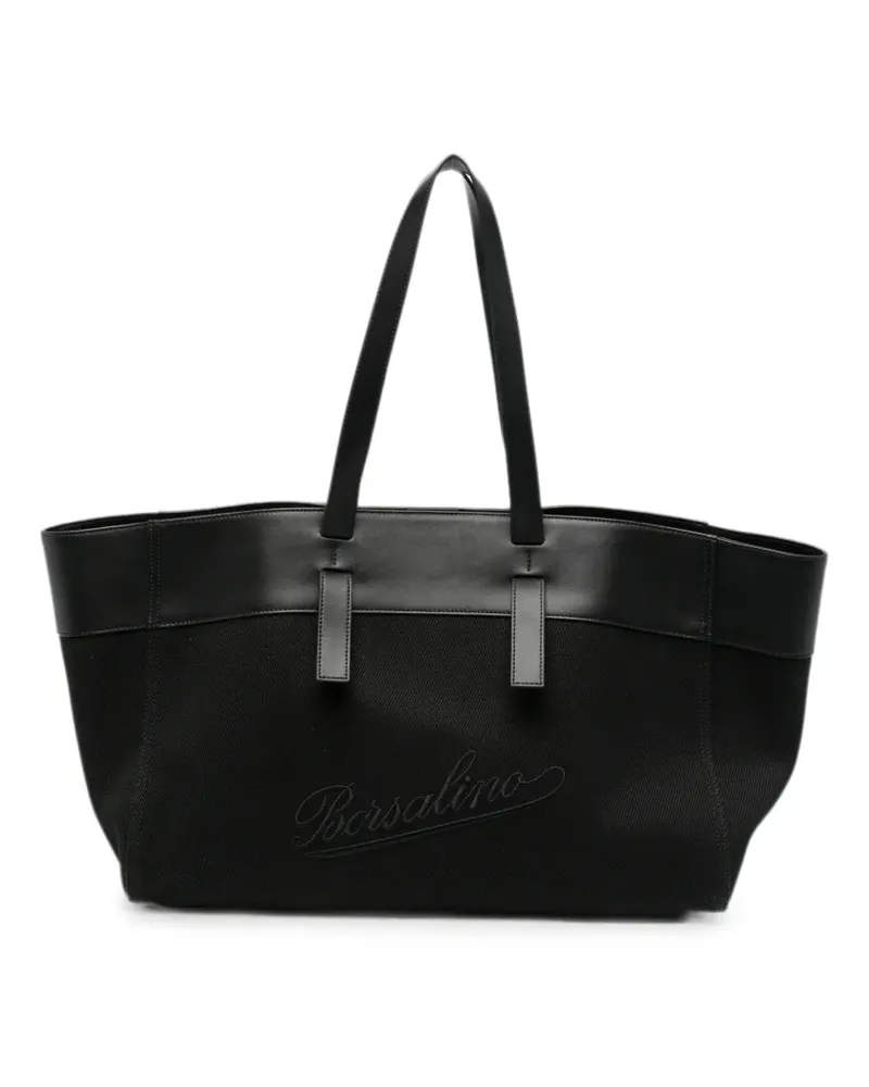 Borsalino logo-embroidered tote bag - Schwarz Schwarz