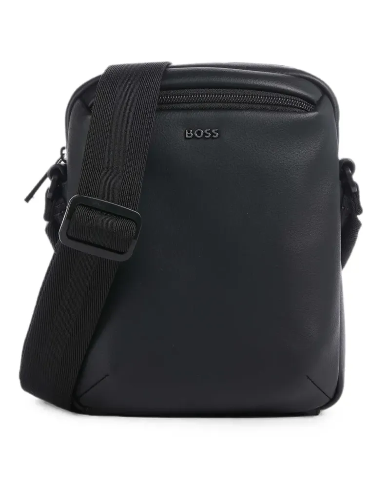 HUGO BOSS Strukturierte Kuriertasche mit Logo - Schwarz Schwarz