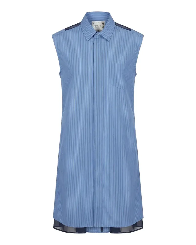 Sacai pleated striped dress - Blau Blau