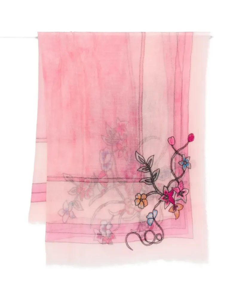 Faliero Sarti Chanty embroidered scarf - Rosa Rosa