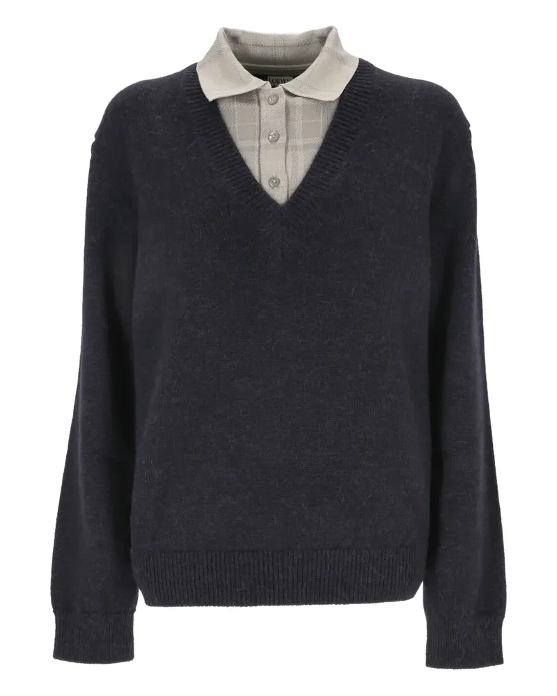 Loewe V-neck long-sleeve sweater - Blau Blau