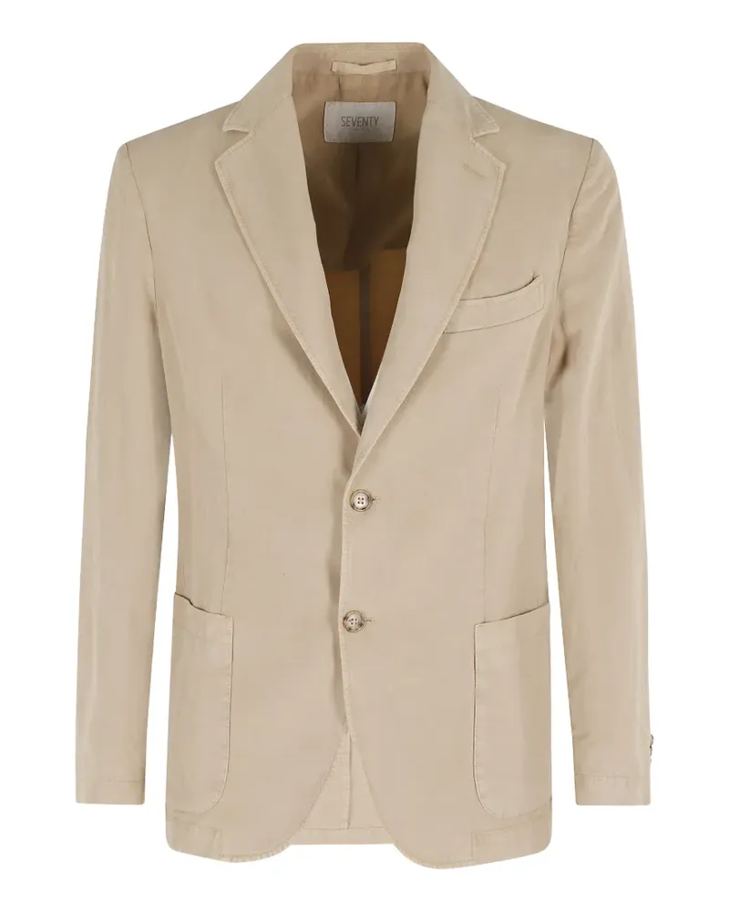 Seventy notched-lapels patch-pockets blazer - Nude Nude