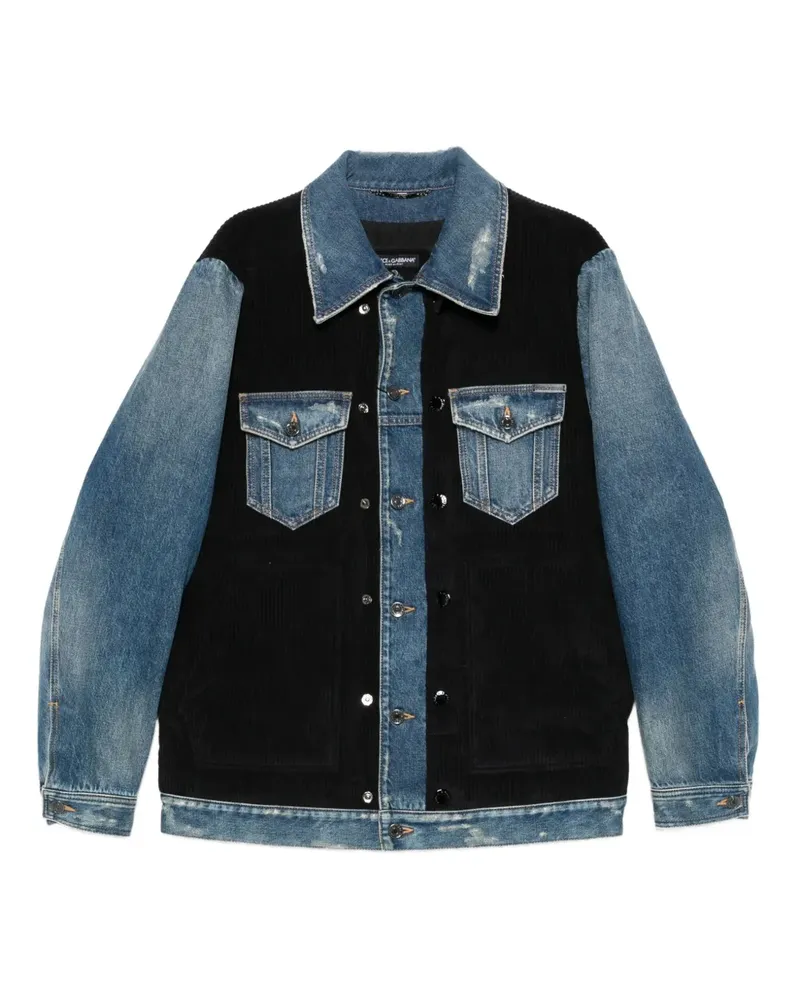 Dolce & Gabbana Cordjacke mit Jeanseinsätzen - Blau Blau
