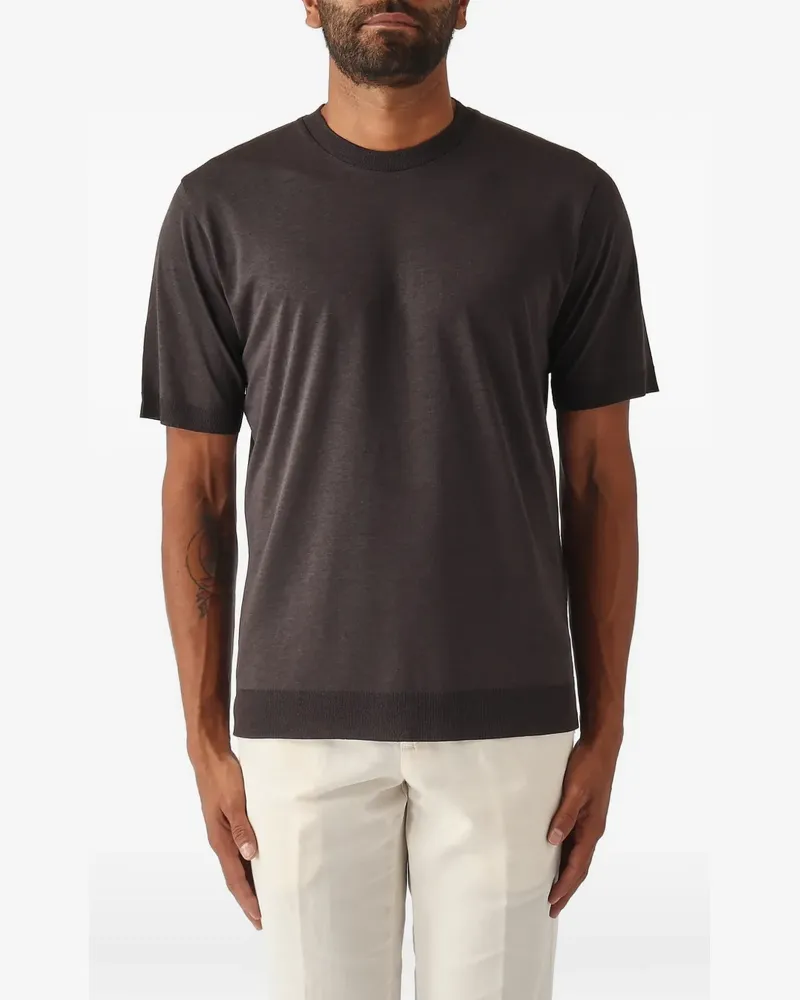 Altea Gestricktes T-Shirt - Braun Braun