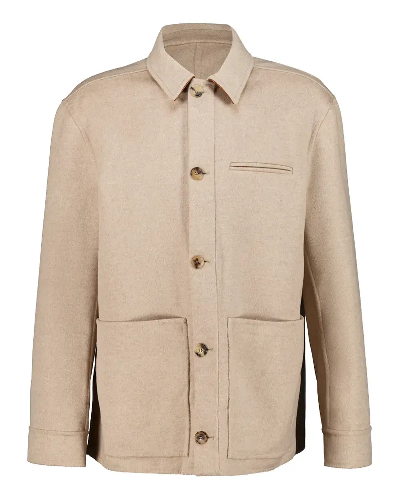 Ferragamo double wool and cashmere blouson - Nude Nude