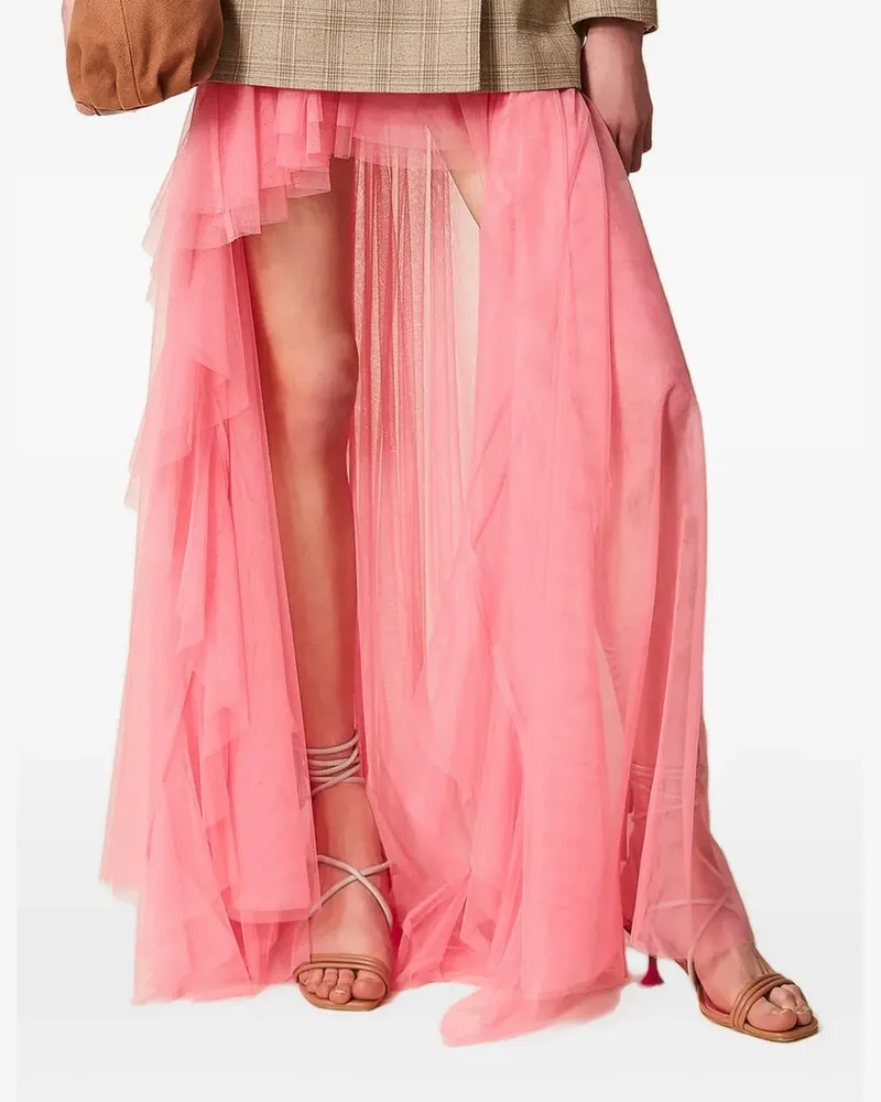 Twin-Set x Myfo asymmetric tulle skirt - Rosa Rosa
