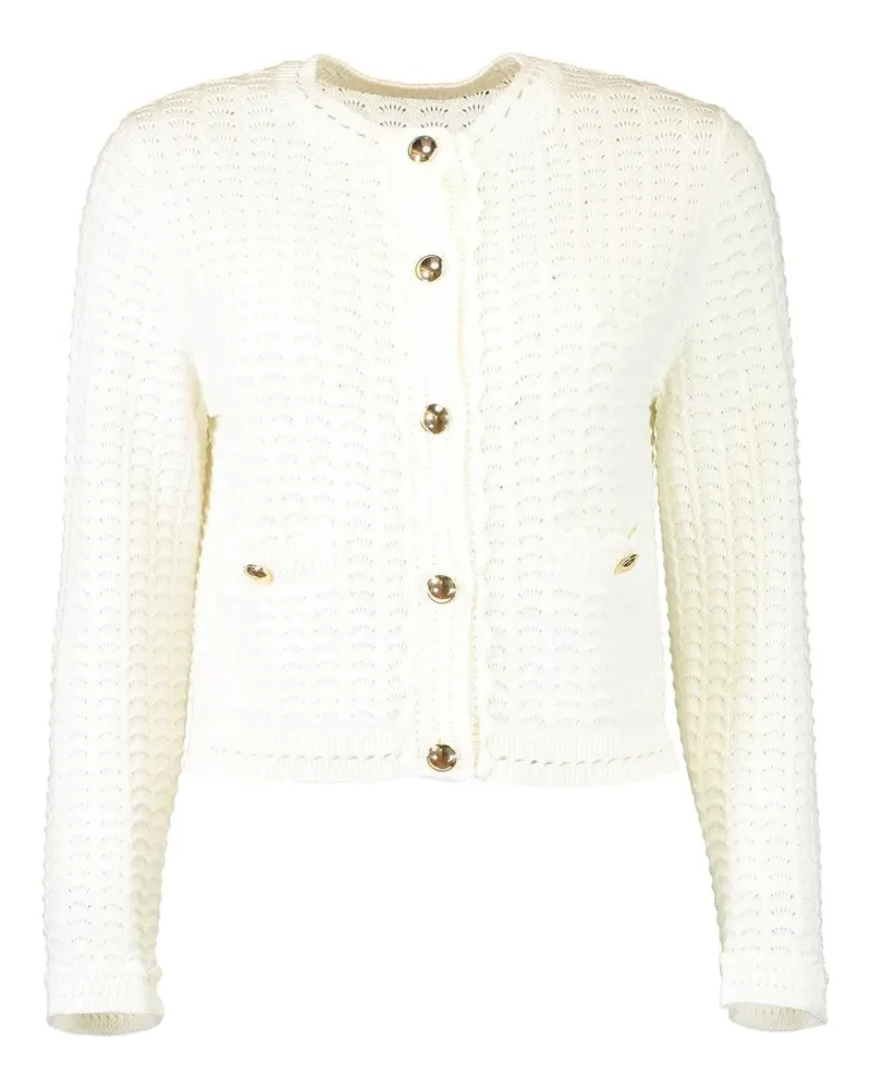 Monique Lhuillier buttoned stitch cardigan - Weiß Weiß