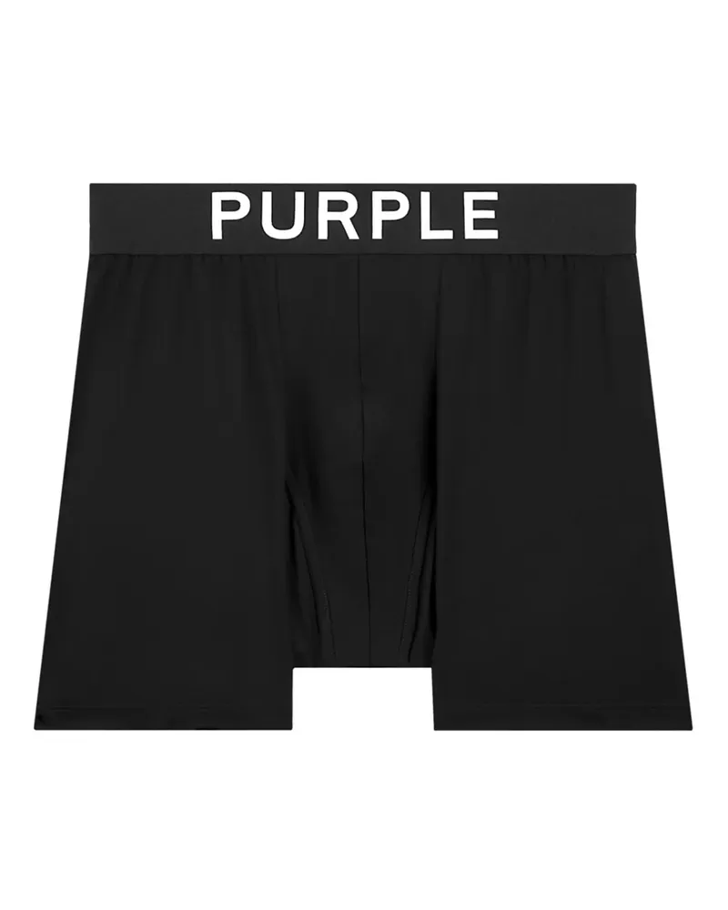 PURPLE BRAND Boxershorts mit Logo-Print (3er-Set) - Schwarz Schwarz