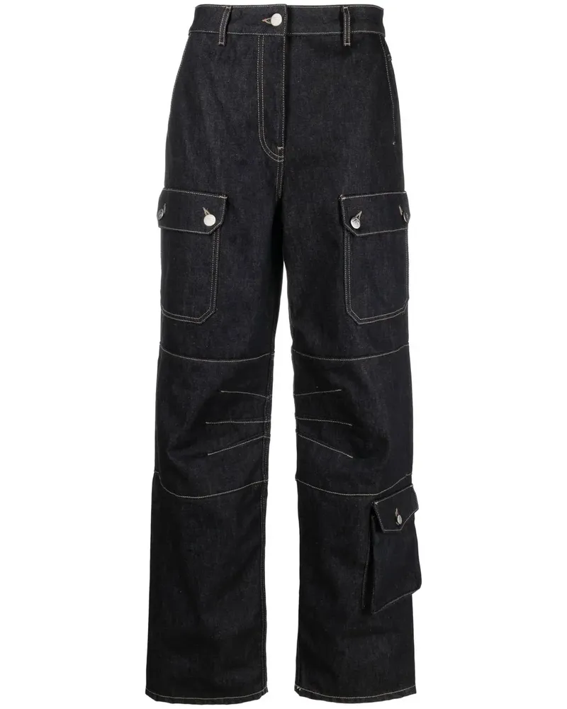 REMAIN Jeans-Cargohose - Schwarz Schwarz