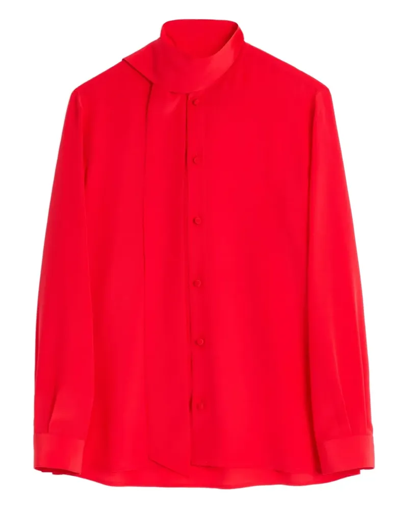 Valentino Garavani scarf-collar silk shirt - Rot Rot