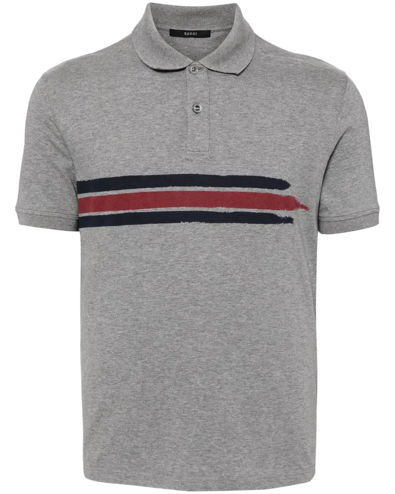 Gucci Gestreiftes Poloshirt - Grau Grau
