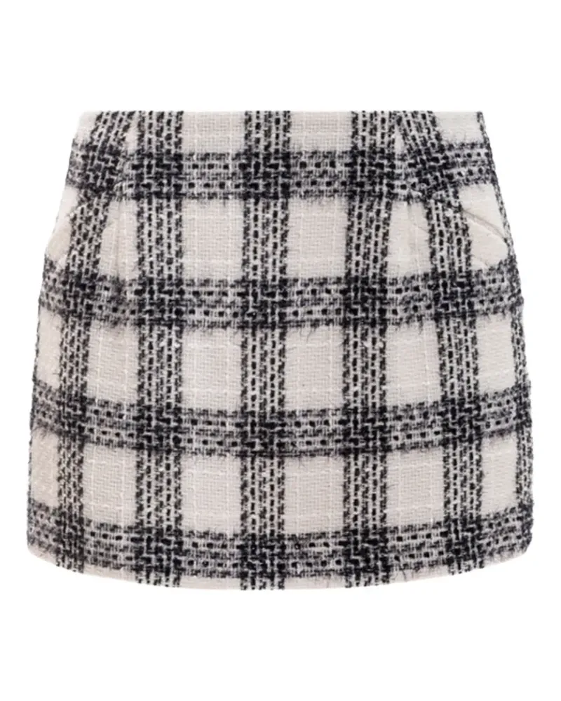 VETEMENTS checked bouclé mini skirt - Nude Nude