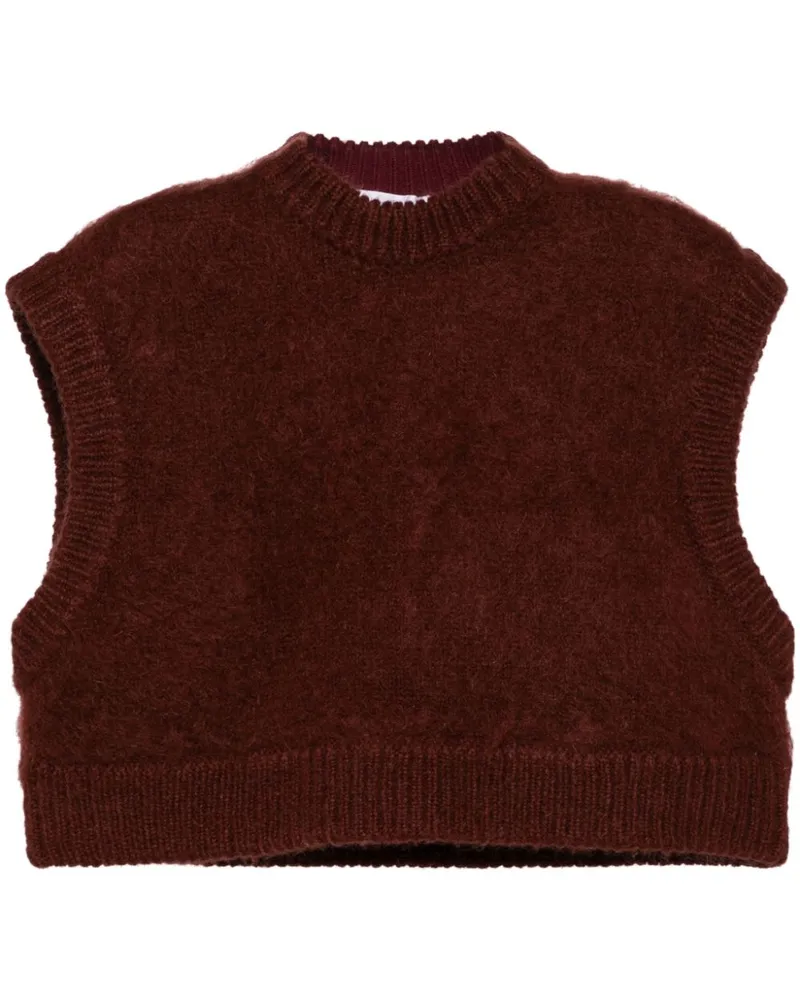 ENFÖLD Gestrickter Cropped-Pullunder - Braun Braun