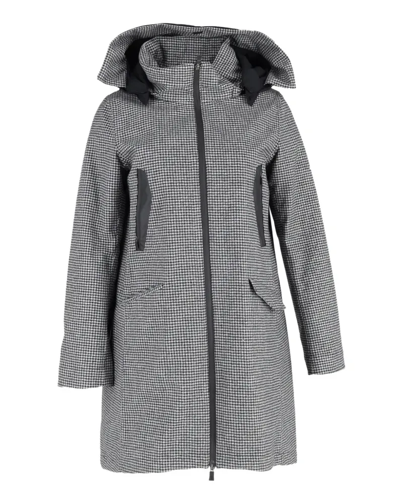 Herno Mantel mit Hahnentrittmuster - Grau Grau