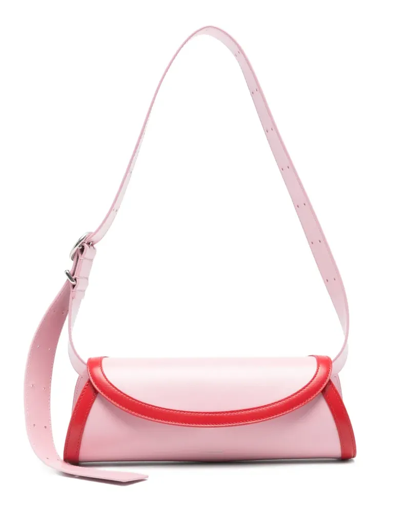 Jil Sander Zweifarbige Cannolo Schultertasche - Rosa Rosa