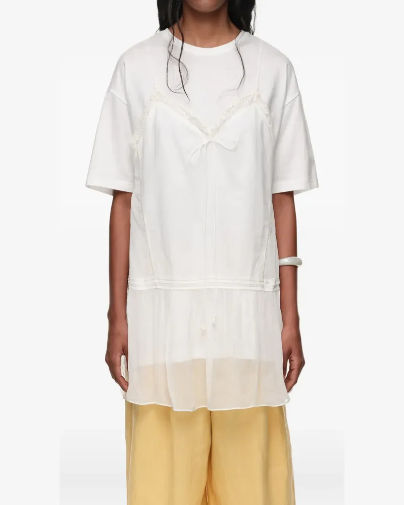BIMBA Y LOLA T-Shirt im Layering-Look aus Elfenbein - Weiß Weiß