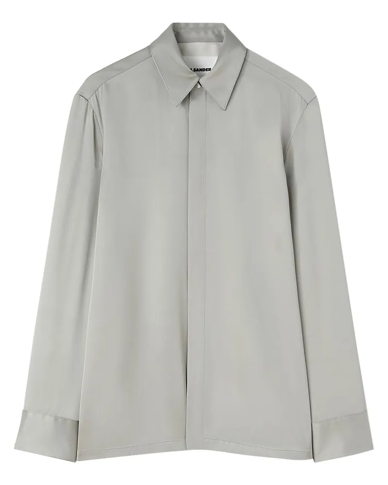 Jil Sander Hemd aus Satin - Grau Grau
