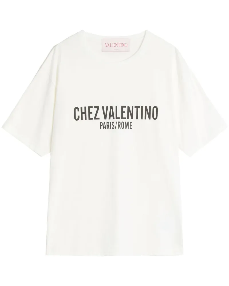 Valentino Garavani T-Shirt mit Chez-Print - Weiß Weiß