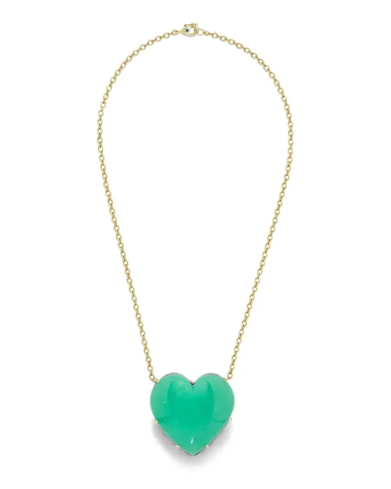 Irene Neuwirth One Of A Kind Love chrysoprase heart-pendant necklace - Gold Gold