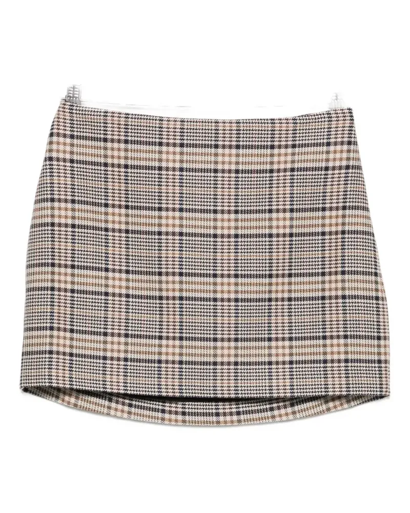 Anine Bing check-pattern mini skirt - Nude Nude