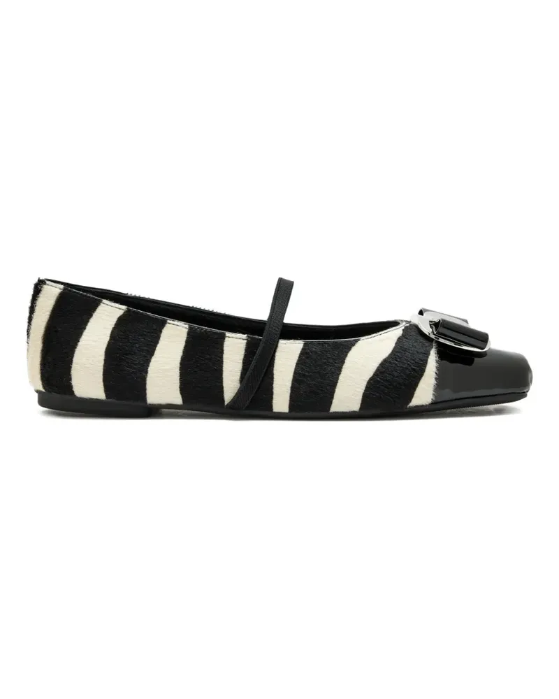 Ferragamo Vara zebra-print bow ballet flats - Schwarz Schwarz