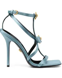 Versace Gianni Satin-Sandalen mit Schleifenband Blau