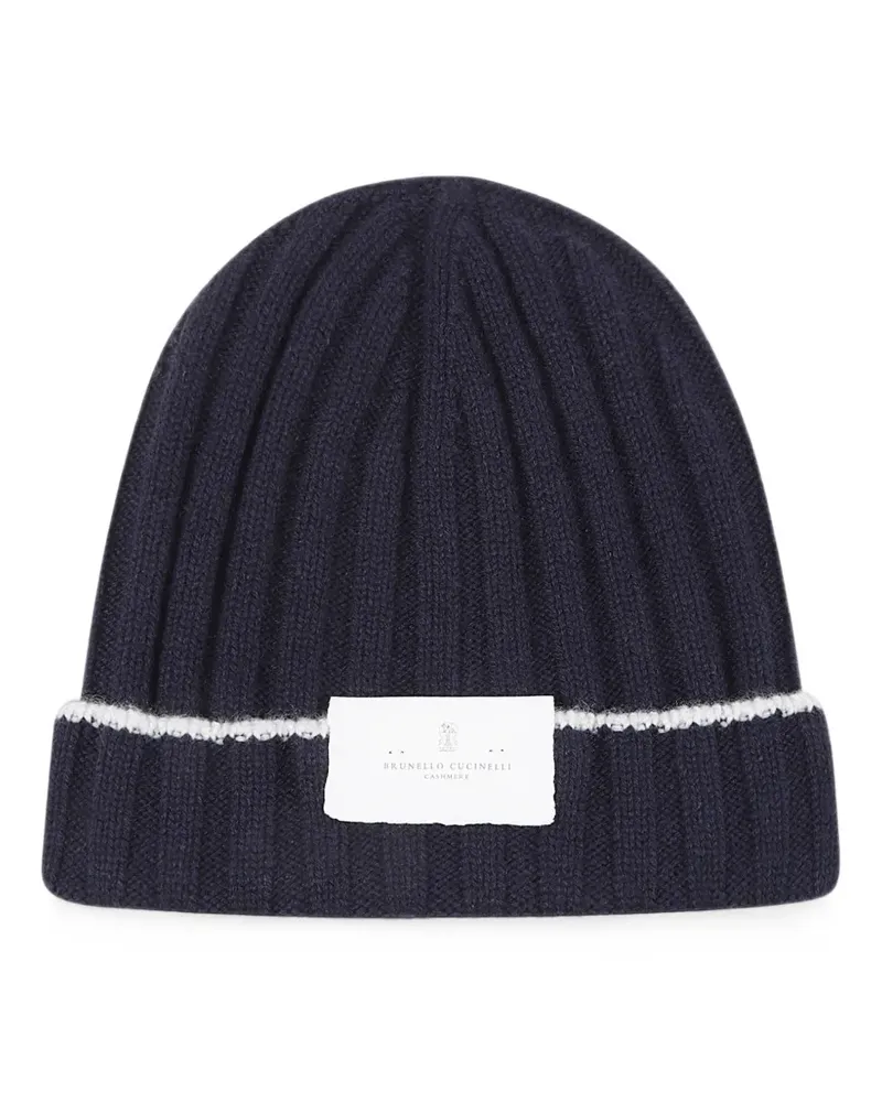 Brunello Cucinelli cashmere rib-knit beanie - Blau Blau