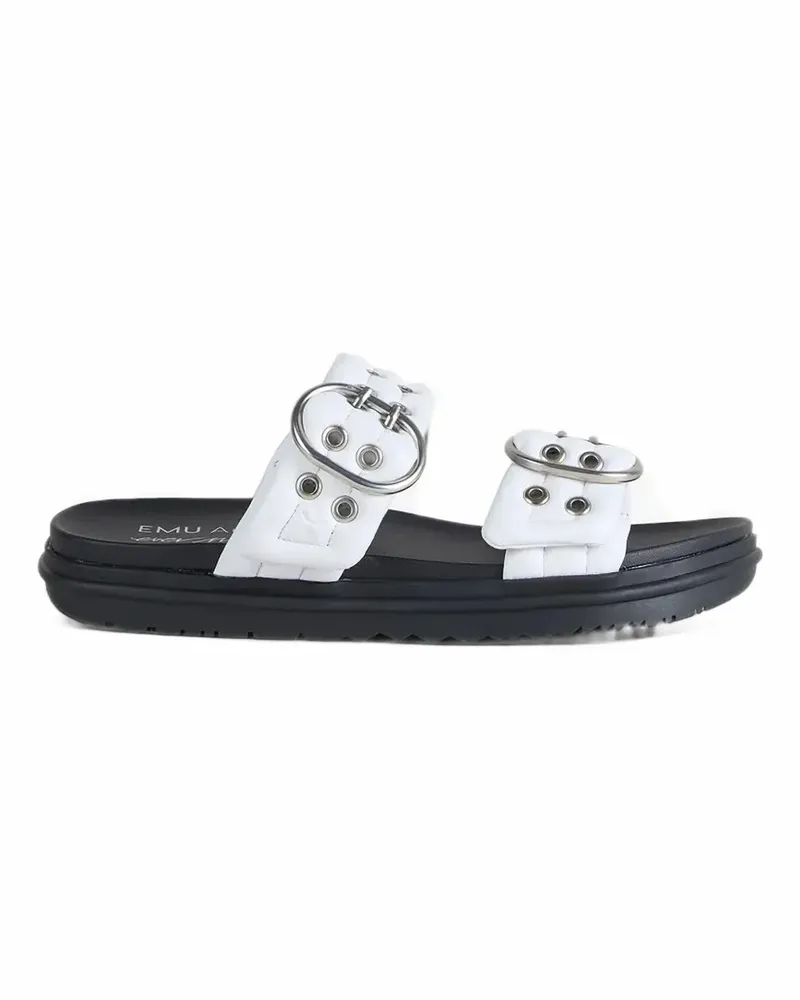 EMU Bondi Buckle 2.0 eyelet-embellished slides - Weiß Weiß