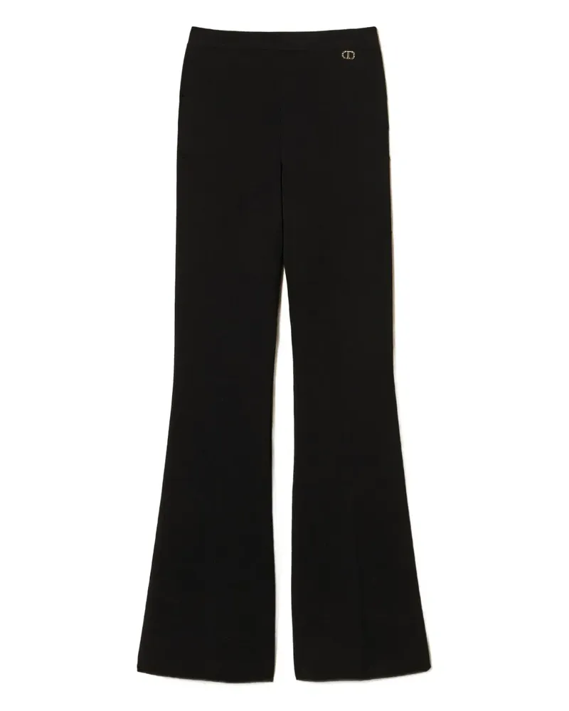 Twin-Set Ausgestellte Hose - Schwarz Schwarz