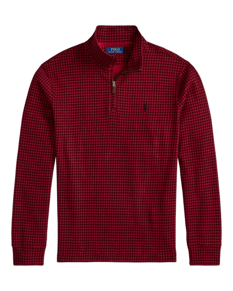Ralph Lauren Half-Zip-Pullover mit Vichy-Karo - Rot Rot