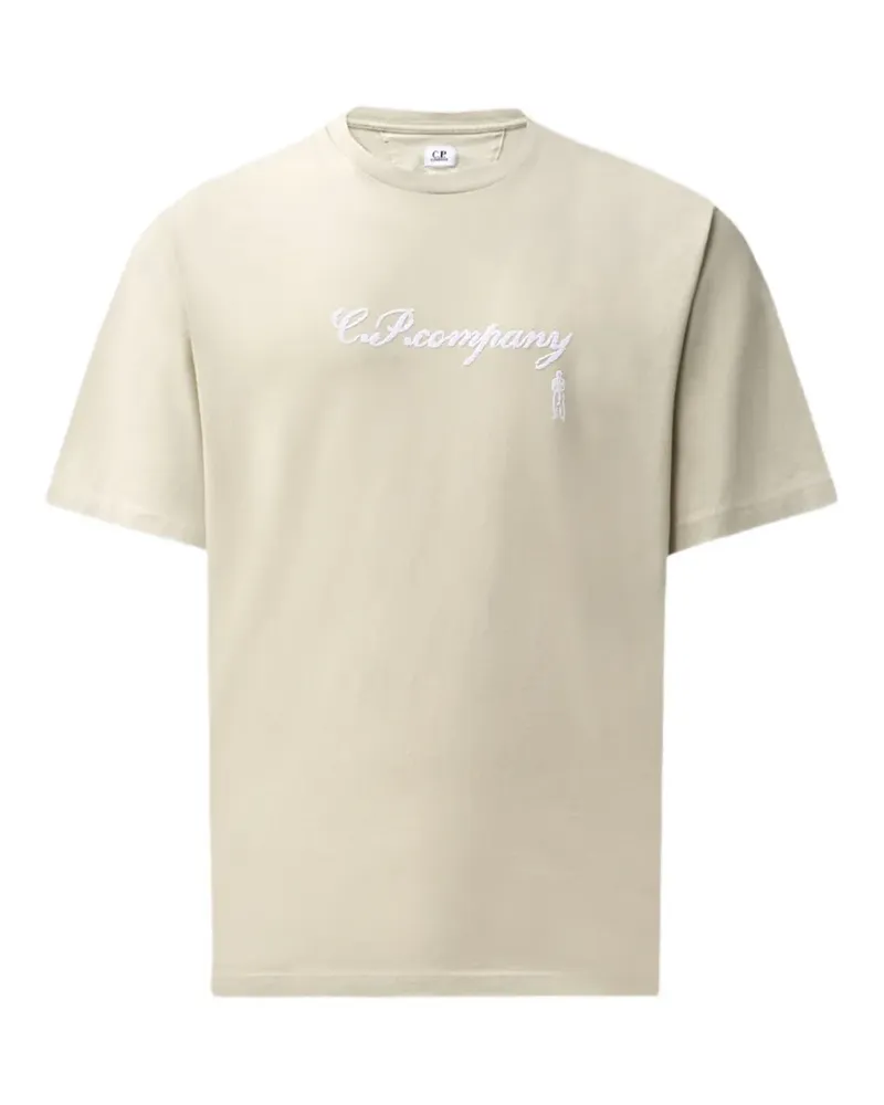 C.P. Company embroidered-logo T-shirt - Nude Nude