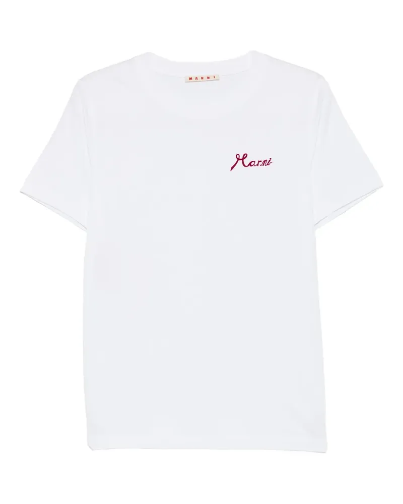 Marni logo on the chest cotton T-shirt - Weiß Weiß