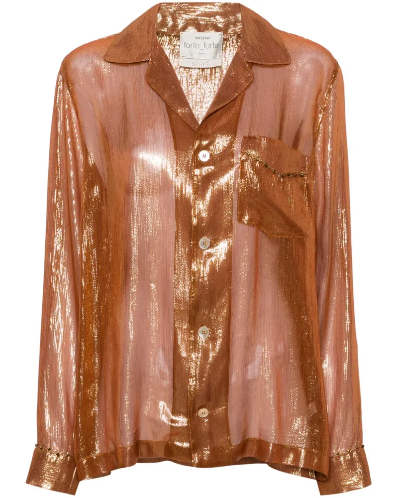 forte_forte Hemd im Metallic-Look Metallic