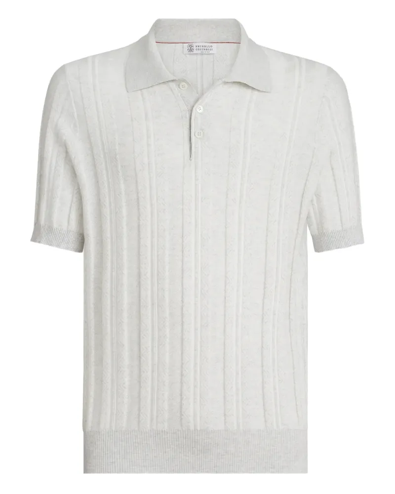 Brunello Cucinelli Poloshirt mit Knopfleiste - Grau Grau