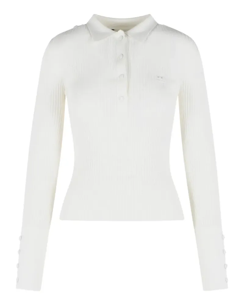 Courrèges ribbed-knit polo shirt - Weiß Weiß