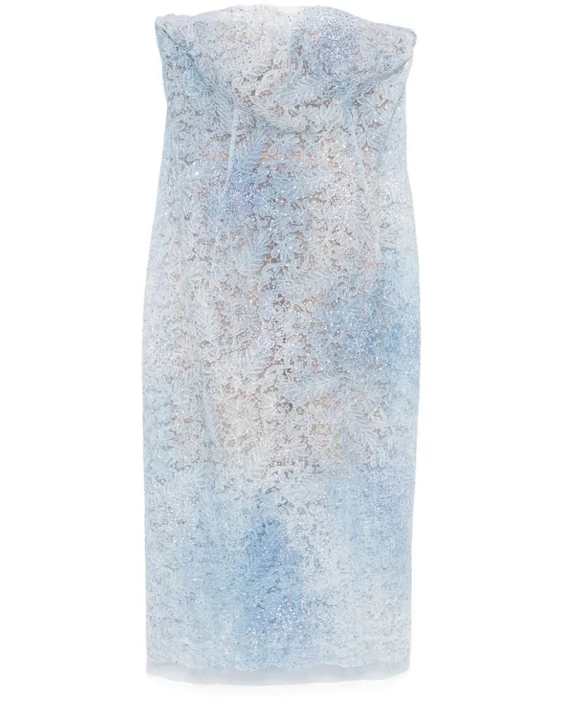 Ermanno Scervino Bustier-Midikleid aus Spitze - Blau Blau
