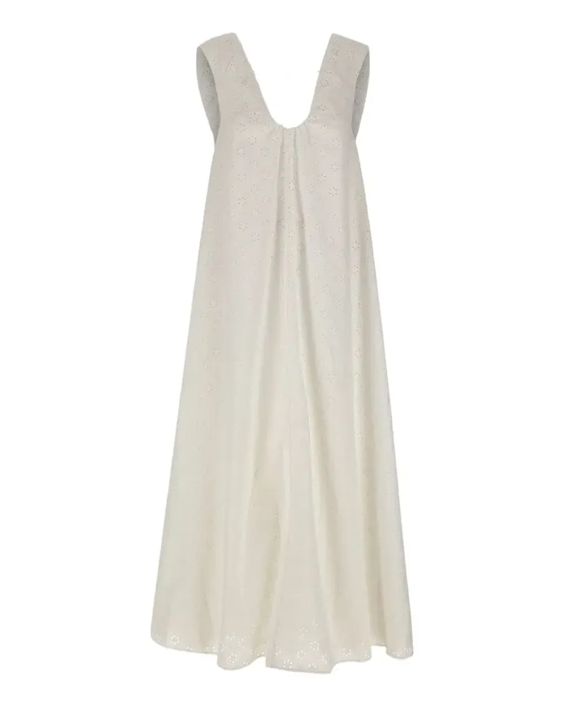 Faithfull The Brand broderie midi dress - Weiß Weiß