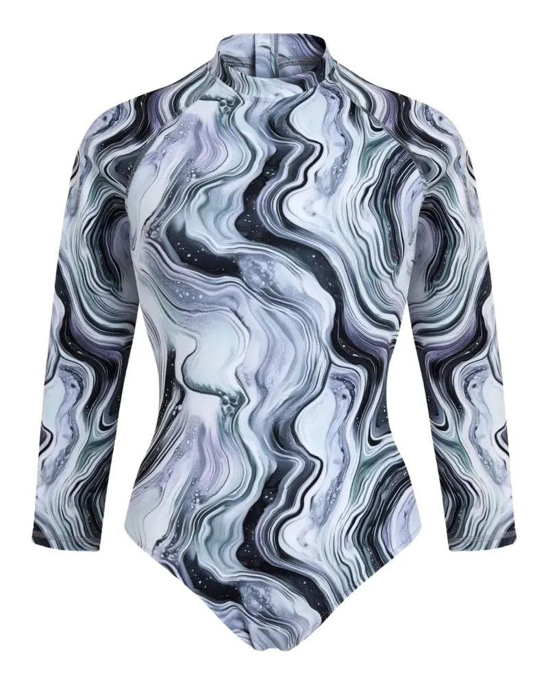 Vilebrequin UV Protection Badeanzug mit Marmor-Print - Weiß Weiß