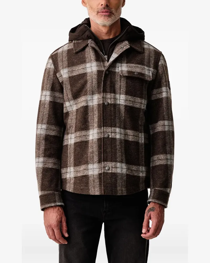 JOOP! check-pattern hooded jacket - Braun Braun
