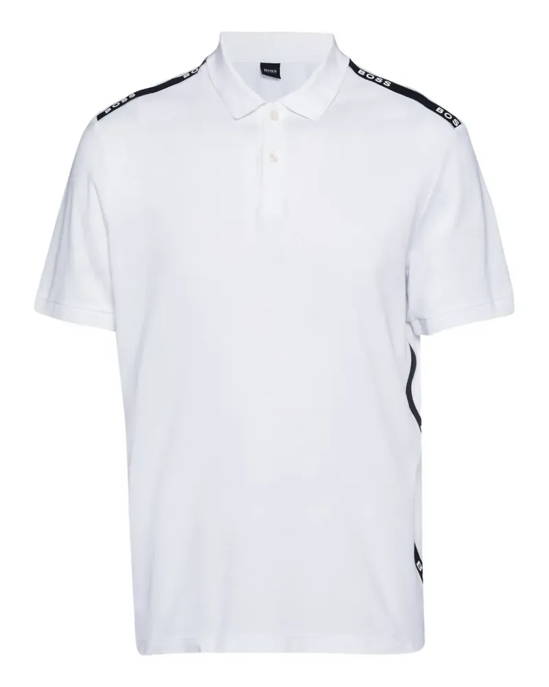 HUGO BOSS logo-tape pique polo shirt - Weiß Weiß