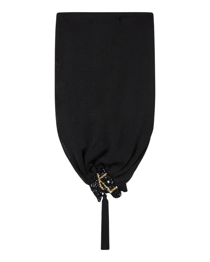 BODE sequin-embellished tassel scarf - Schwarz Schwarz