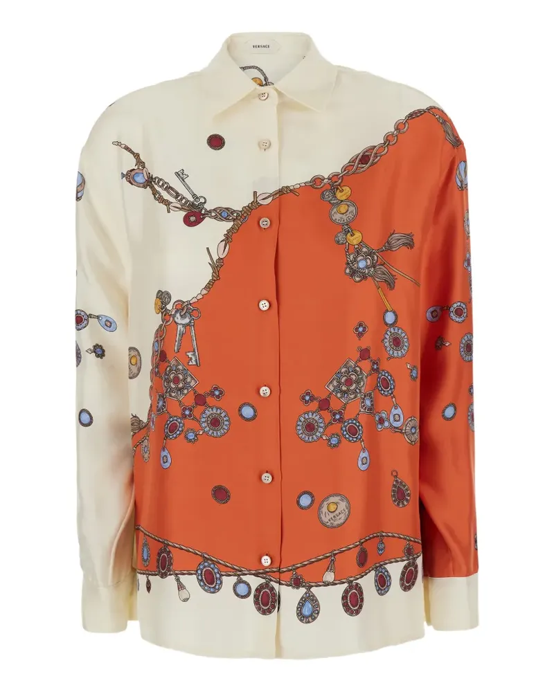Versace printed silk twill shirt - Orange Orange