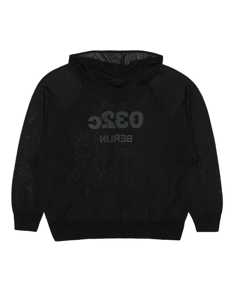 032c Selfie Translucent Hoodie - Schwarz Schwarz