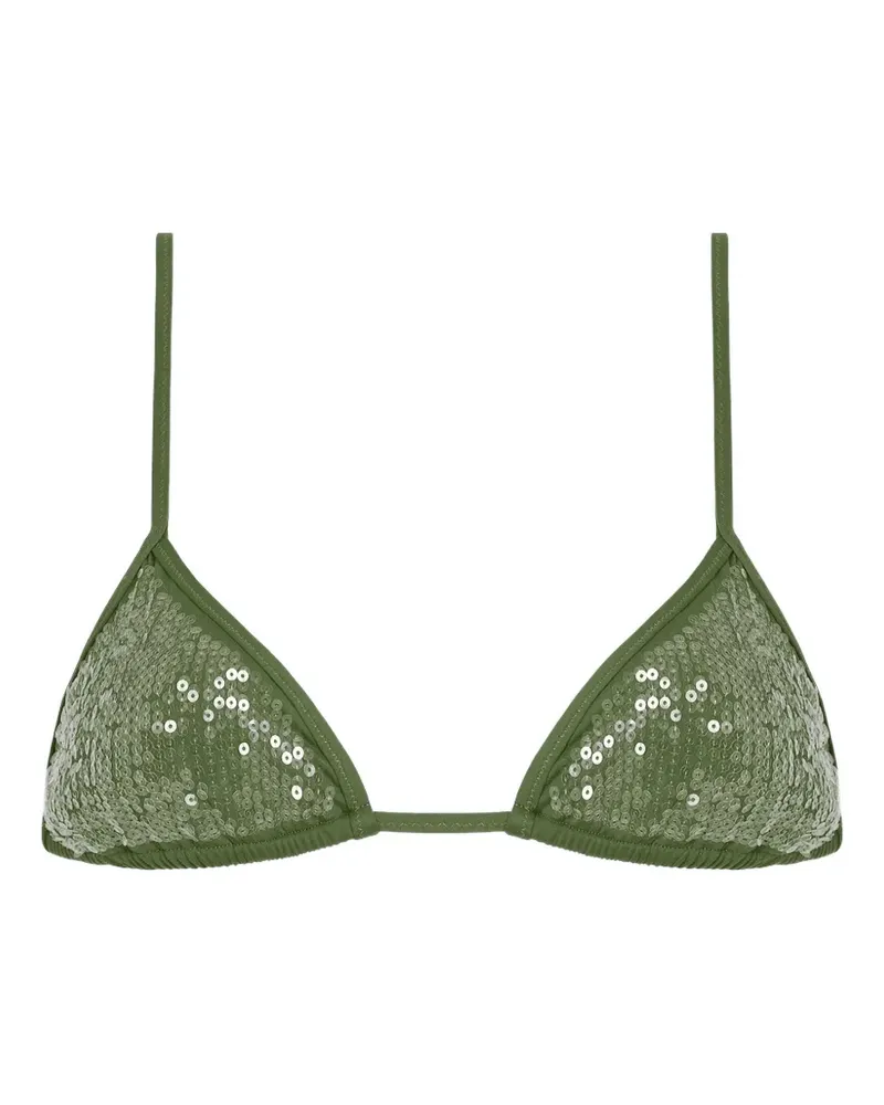 TROPIC of C Equator sequin-embellished bikini top - Grün Grün