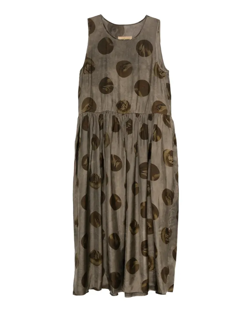 Uma Wang crew-neck midi dress - Grau Grau